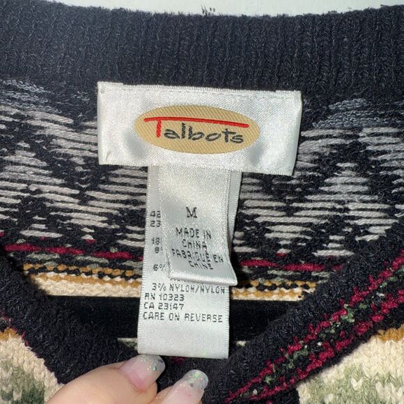 VTG Talbots 3D Knit Cardigan Sweater Cottagecore - M - Picture 6 of 8